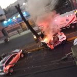 Camioneta impacta unidad de tránsito destrozandola a la altura de Las Flores: Atizapán